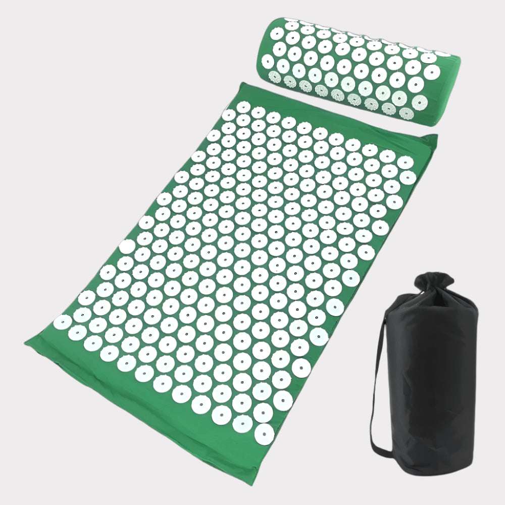 Acupressure Yoga Mat & Pillow - SOULVIVALSSOULVIVALSSOULVIVALS14:200002130#Green Set with bag