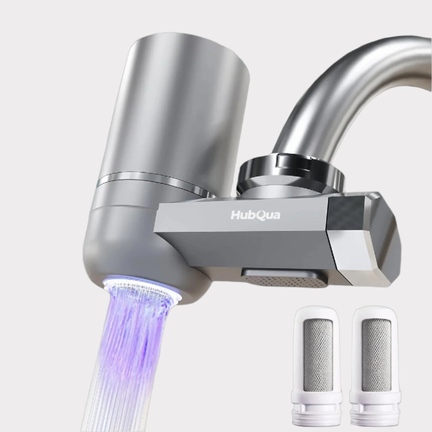 HubQua EcoUV - Filtro Agua Grifo - Purificador de Agua con Tecnología UV Bacteriostática - Filtro de Agua para Grifo con 2 Cartuchos de Fibra de Carbono - SOULVIVALSSOULVIVALSSOULVIVALSB0CZK48P9T