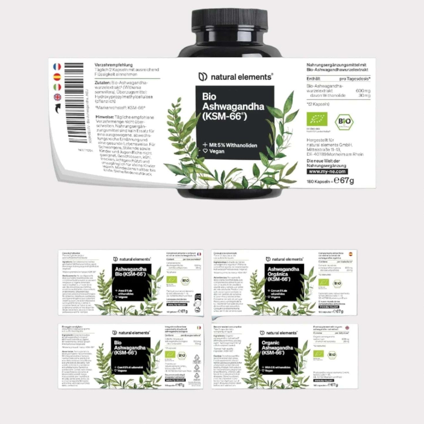 Organic Ashwagandha Capsules - 180 Capsules - SOULVIVALSSOULVIVALSSOULVIVALSB08ZDCP3HB