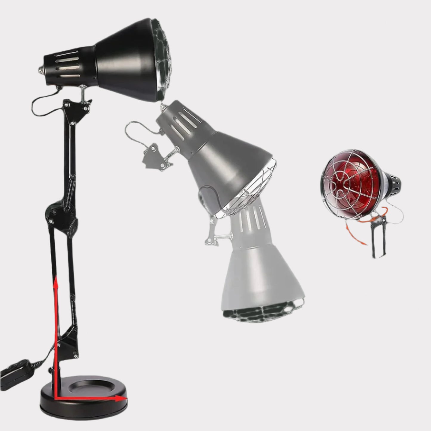 WOOLUCK Candeeiro infravermelho fisioterapia 150 W, lâmpada infravermelha emissor de calor emissor de calor infravermelho para uso doméstico - SOULVIVALSSOULVIVALSSOULVIVALSB0C6F25HLJ