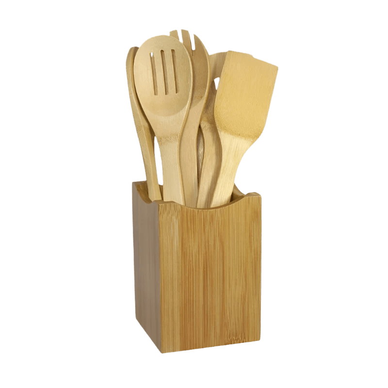 Bamboo Kitchen Utensil Set – 6 Pack Cooking Tools - SOULVIVALSSOULVIVALSSOULVIVALS<none>